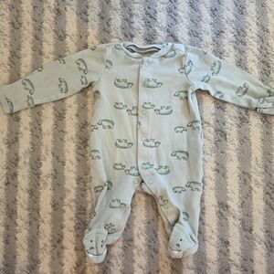 Carter's Light Blue Hippo Print Footie